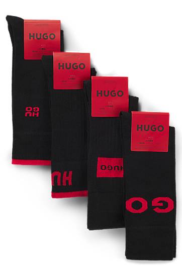 Strumpor BOSS Four-pack regular-length logo socks Svart | 50546668, 1