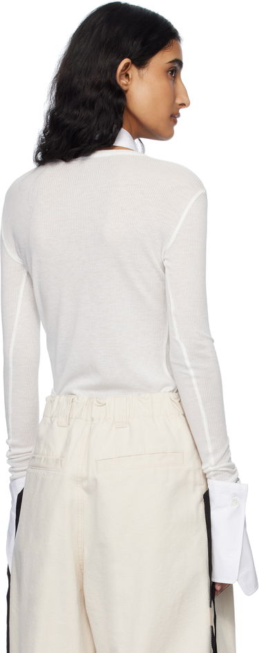 Skjorta Ann Demeulemeester Ann Demeulemeester Fiene Long Sleeve T-Shirt Vit | 2510-W-JTS12-FA570-002, 2