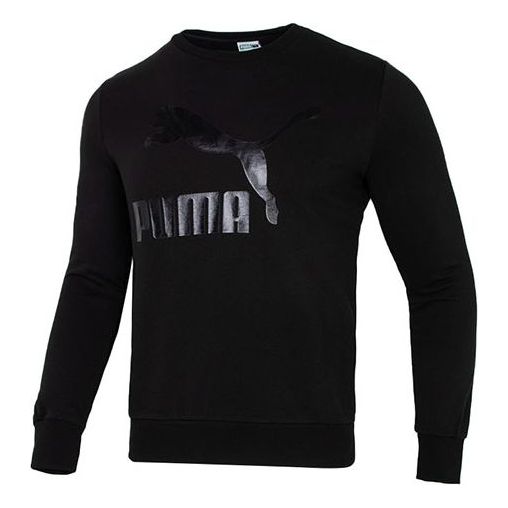 Sweater Puma Classics Logo Crew Neck Sweater Svart | 531367-01