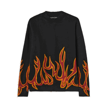 Sweater Palm Angels GD Graffiti Flames Crewneck Svart | PMBA065F22FLE0051025, 0