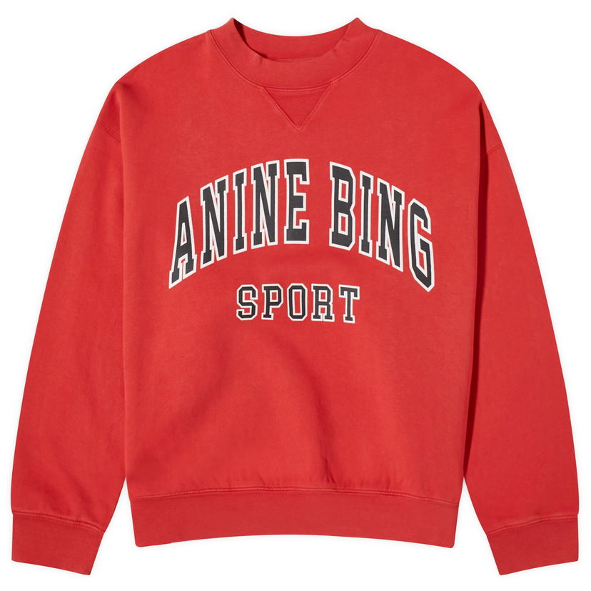 Sweatshirt Anine Bing Jaci Sport Logo Sweatshirt Röd | A-08-5296-610