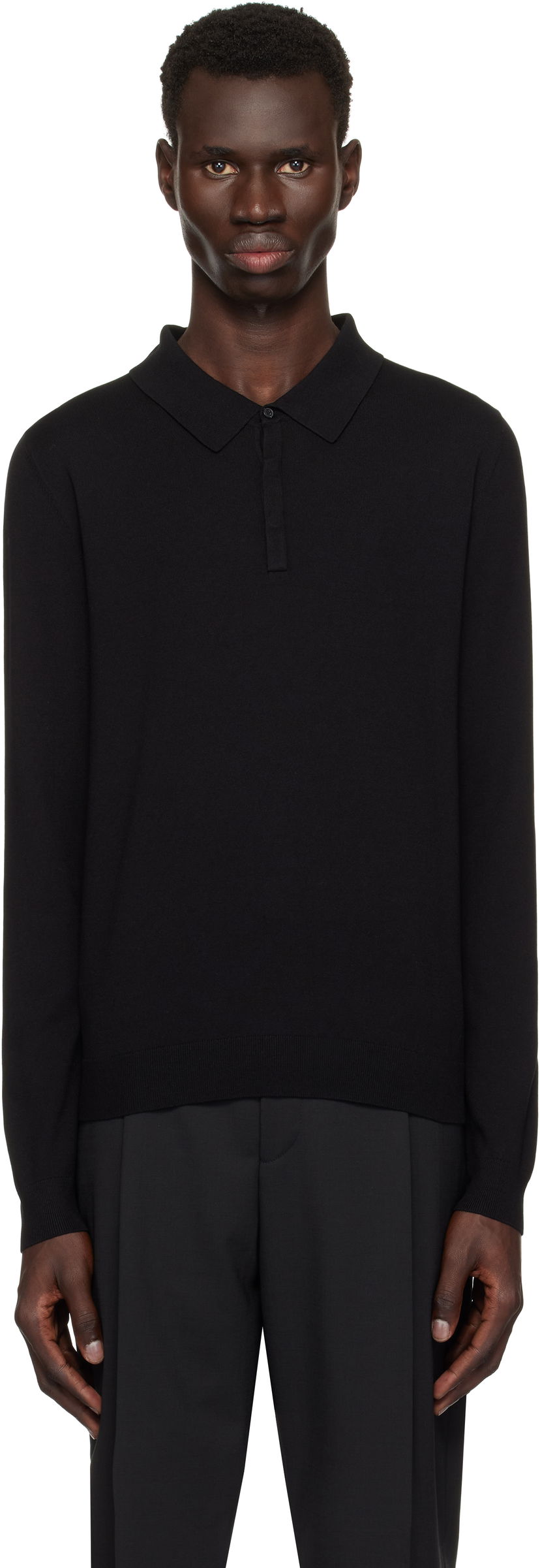 Polotröja BOSS Hugo Slim-Fit Concealed Placket Polo Svart | 50532050
