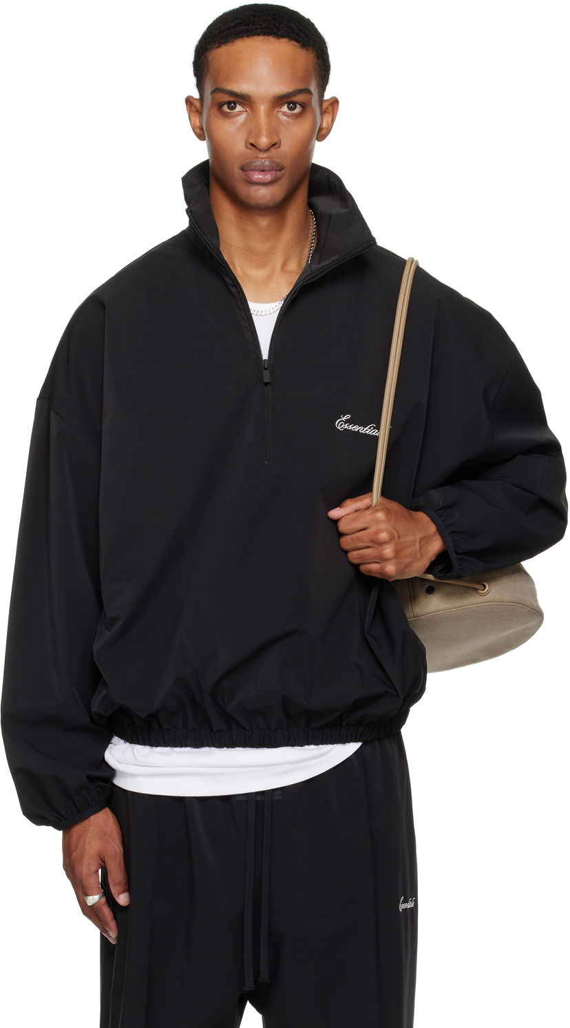 Jacka Fear of God ESSENTIALS Sporty Half-Zip Jacket Svart | 202SP256720F