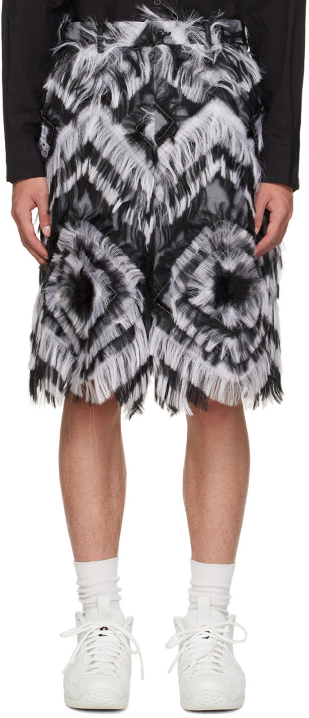Shorts Comme des Garçons Faux-Fur Fringed Shorts Svart | PJ-P023-051-1-1