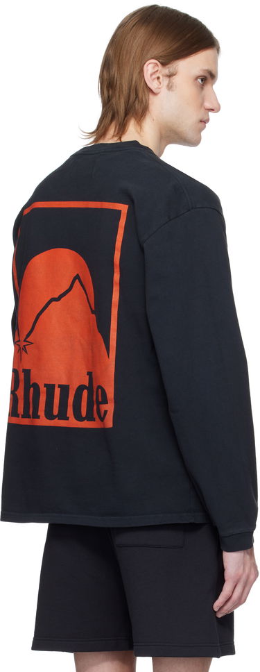 Sweater Rhude Rhude Moonlight Badge Long Sleeve T-Shirt Svart | RHSS25TT16012, 2