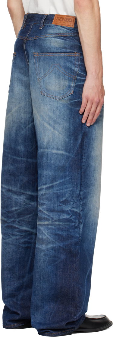 Jeans KENZO Kenzo Paris Turn Up Wide Fit Jeans Blå | FF65DP4216I7, 2