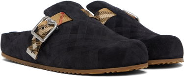 Kläder Burberry Burberry Check Suede Urchin Clogs Svart | 8113394, 3