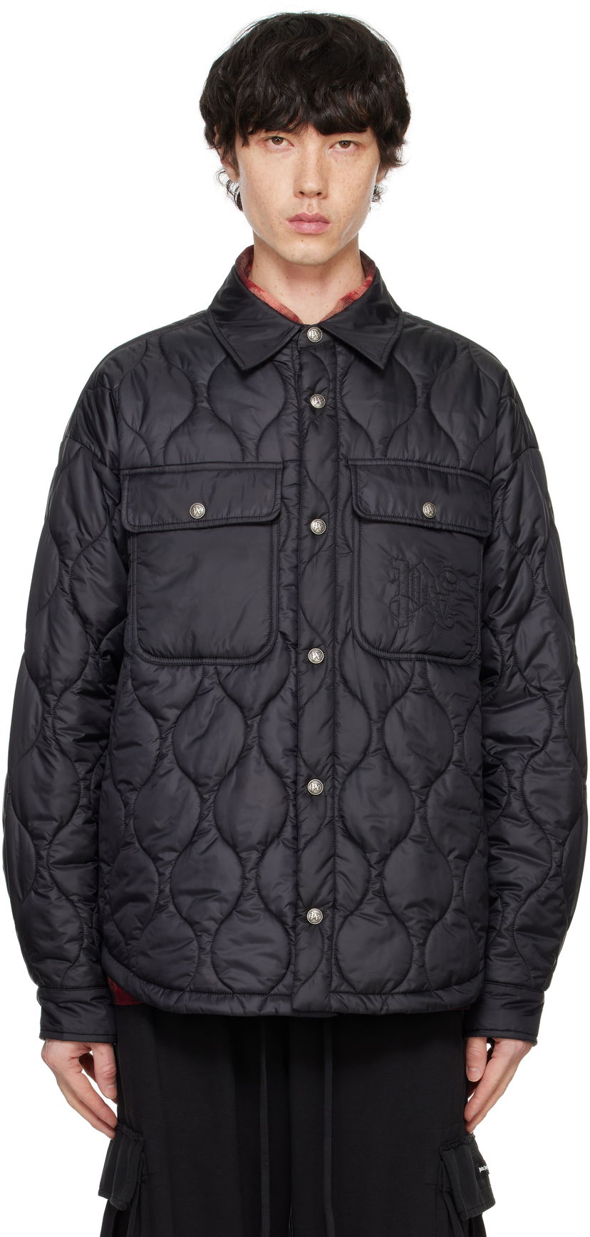 Pufferjacka Palm Angels Classic Logo Quilted Overshirt Svart | PMED054F24FAB0011010