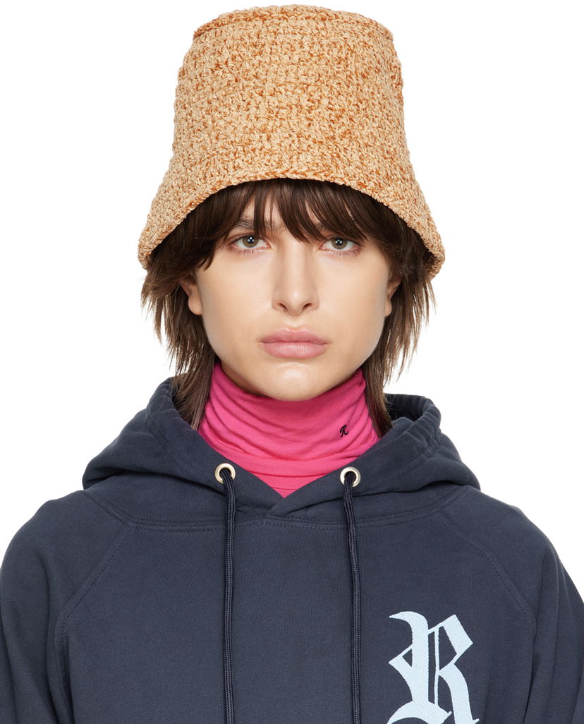 Hatt BY FAR Textured Knit Bucket Hat Beige | 23CRROBTNCHEN