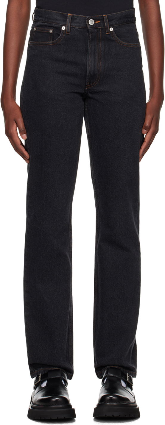 Jeans A.P.C. Molly Straight-Leg Jeans with Contrast Stitching Svart | COGUI-F09187