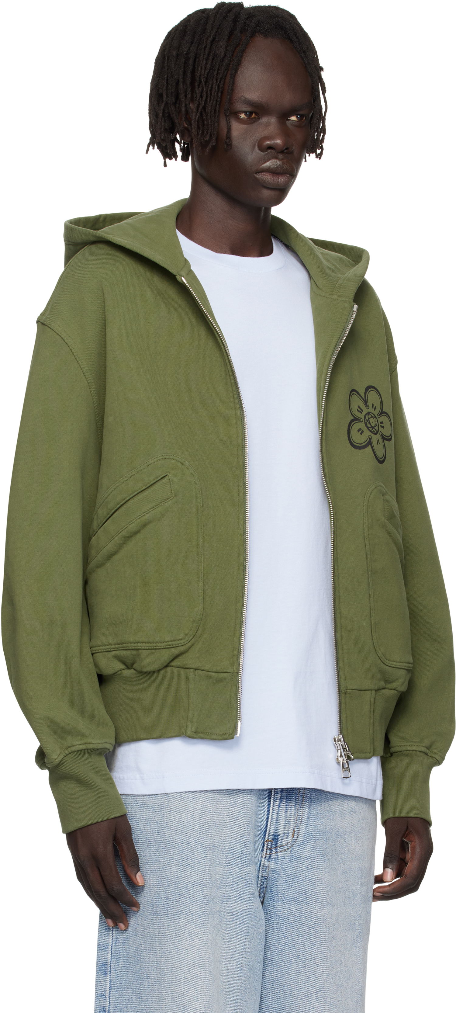 Sweatshirt KENZO Kenzo Paris Futura 2000 Edition Boxy Full-Zip Hoodie Grön | FF65HO5514MT, 1