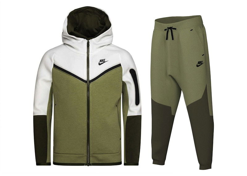 Träningsoverall Nike Kids' Tech Fleece Hoodie & Joggers Set Grön | CU9223 121/CU9213 334