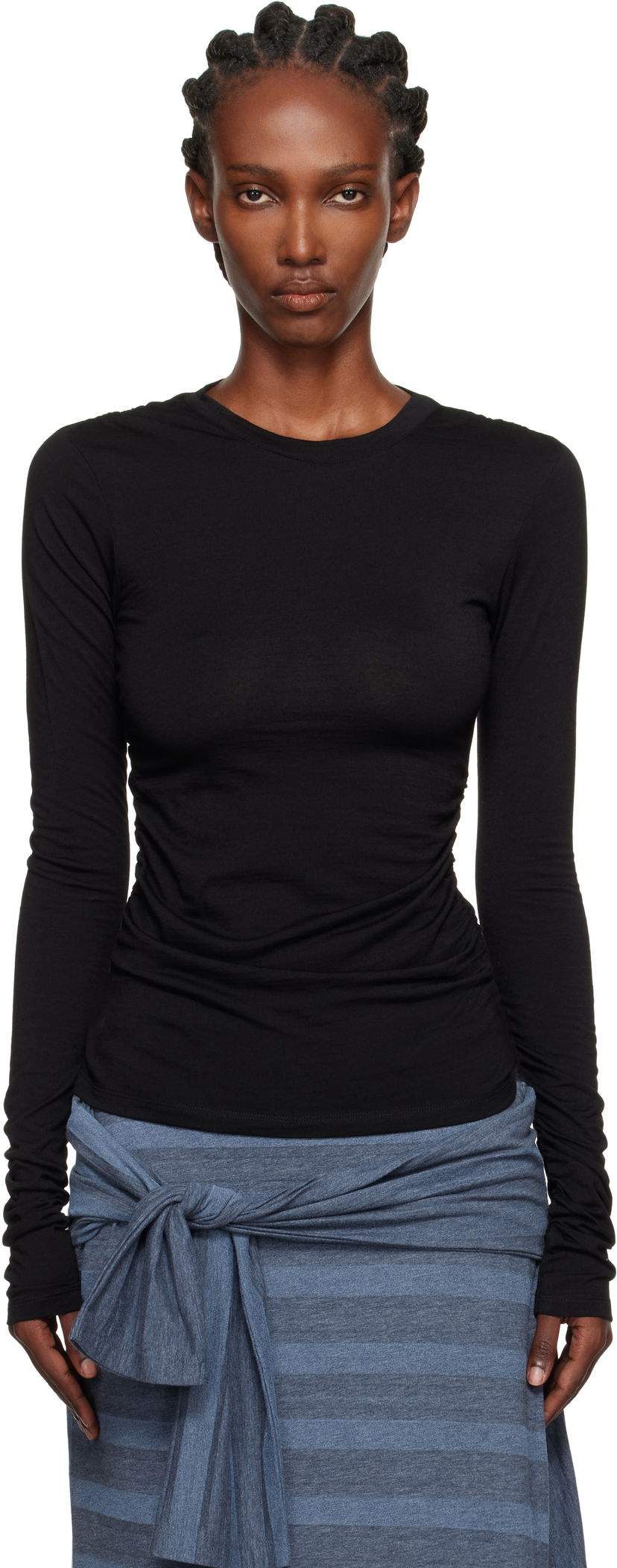 T-shirt OUR LEGACY Our Legacy Strain Slim Longsleeve T-Shirt Svart | W4256SIB