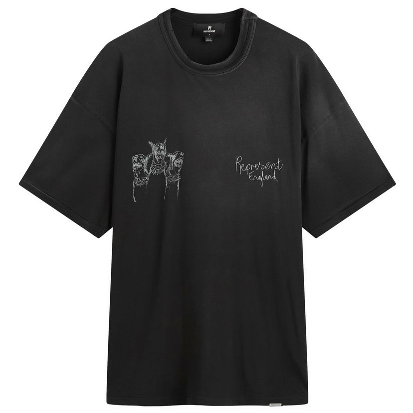 T-shirt Represent Clo Hand Drawn Thoroughbred Dogs T-Shirt Svart | MLM100383-03
