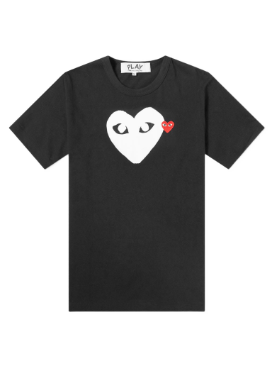 T-shirt Comme des Garçons Play Double Heart Logo Tee Svart | P1T116-1