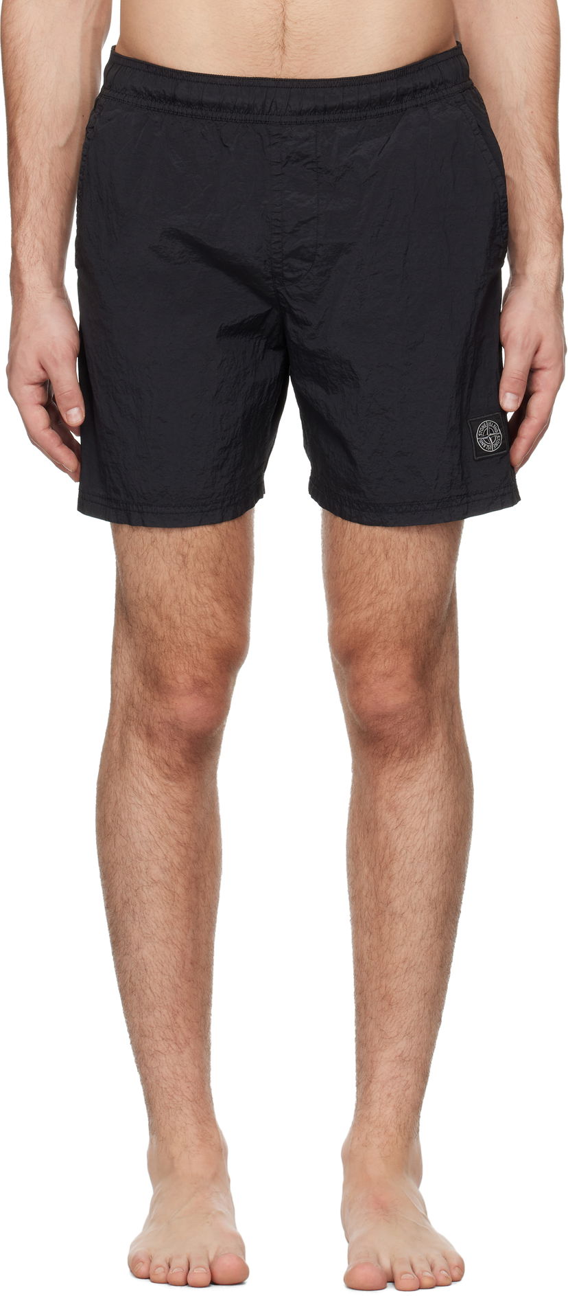 Badkläder Stone Island Crinkled Swim Shorts Svart | K1S15B100009S0043