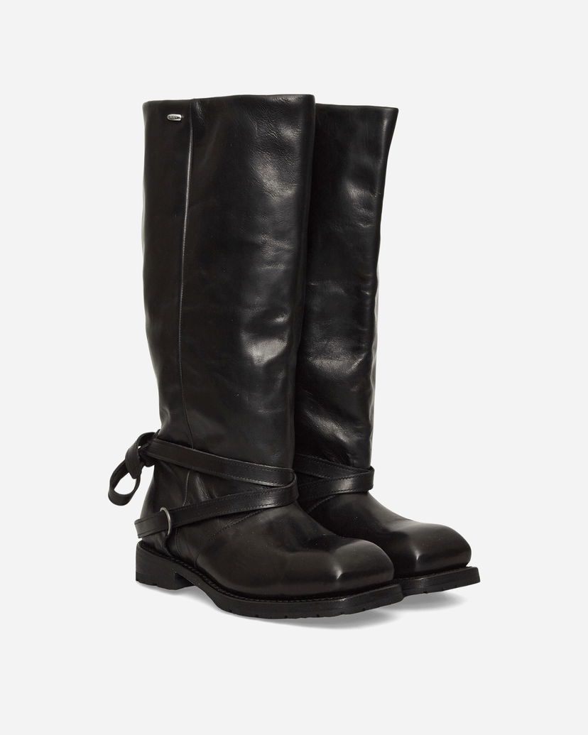 Sneakers och skor OUR LEGACY Engine Leather Knee-High Boots Svart | A4257HB 001