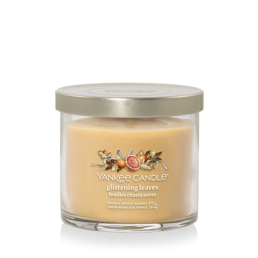 Ljus Yankee Candle Signature Tumbler Candle Small Glistening Leaves Beige | 43506