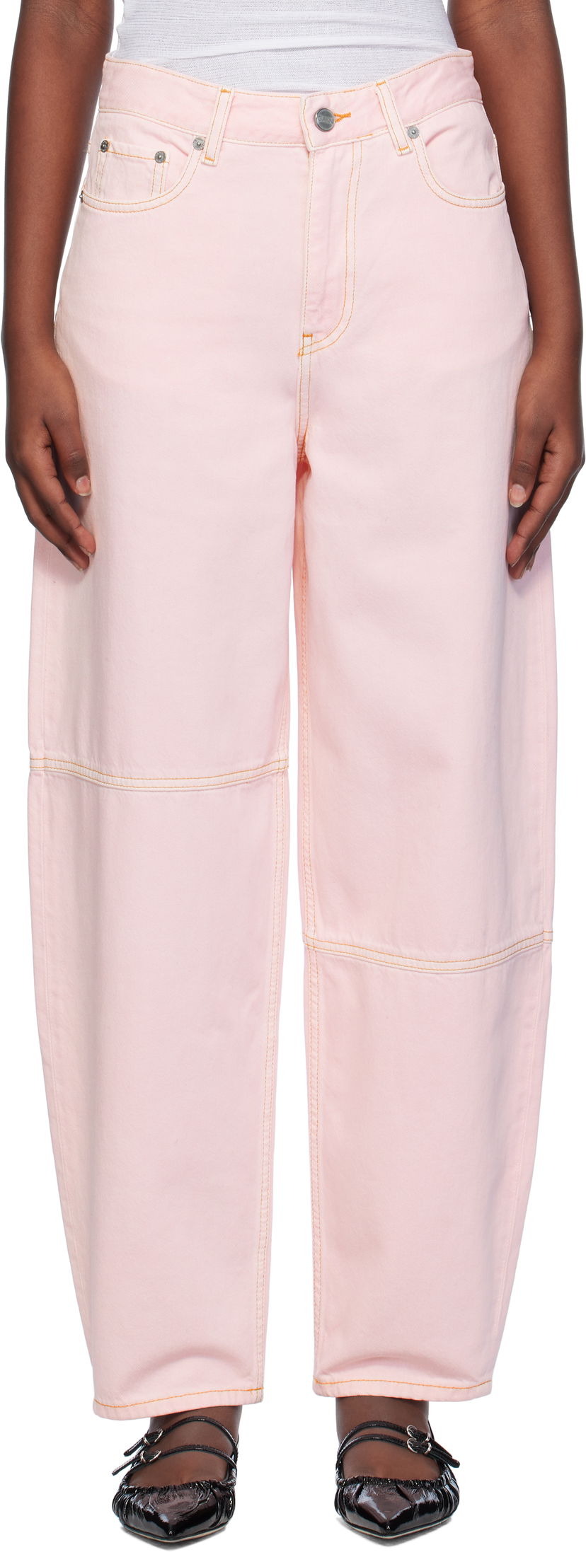 Jeans GANNI Pink Wide Leg Jeans Rosa | J1583