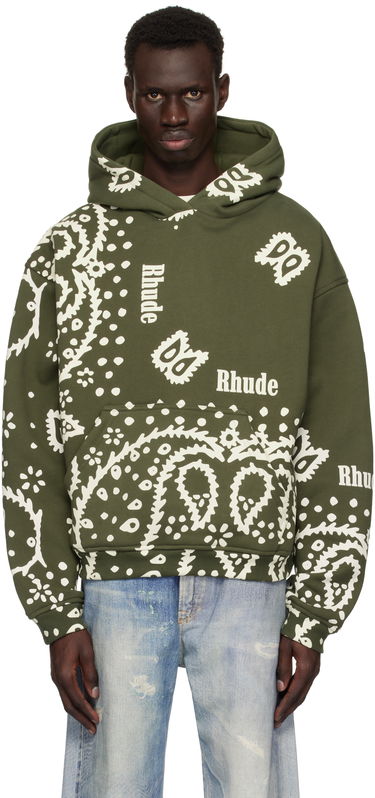 Sweatshirt Rhude Rhude Bandana Print Hoodie Grön | RHPS25HO10012, 0