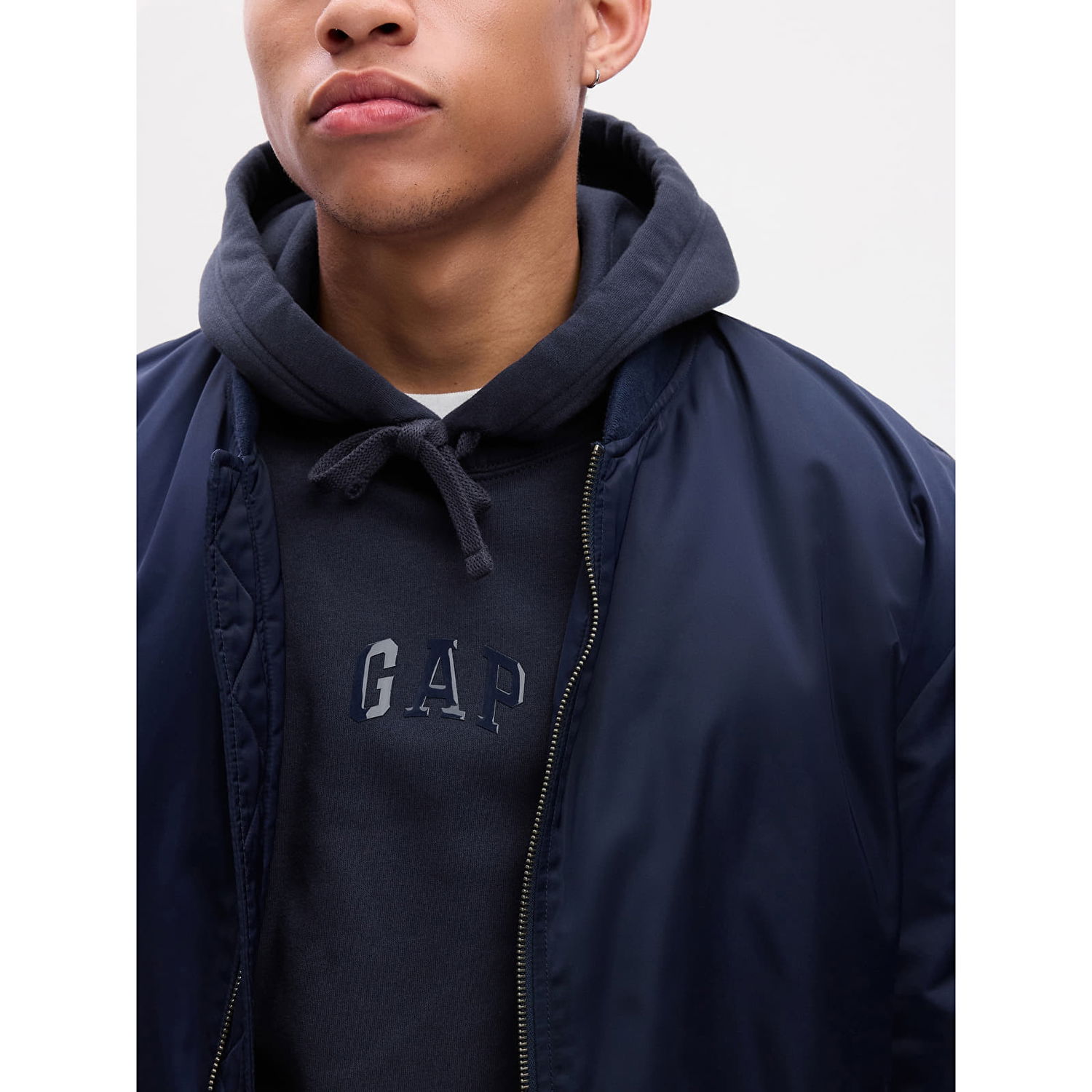 Sweatshirt GAP Mini Logo Hoodie Tapestry Navy Mörkblå | 823343-02, 1
