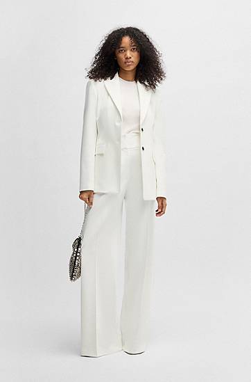 Byxor BOSS High-Waisted Flared Trousers Vit | 50513960, 1