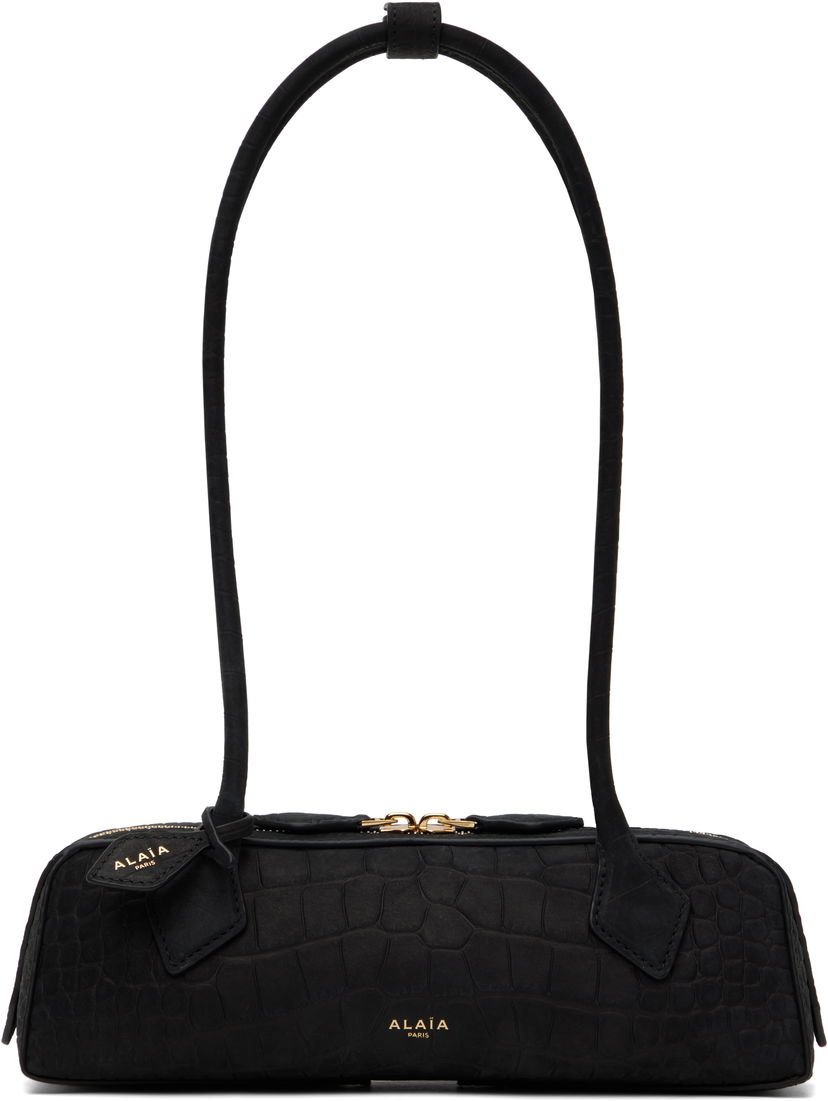 Axelväska Alaïa 'Le Teckel' Small Croc-Effect Leather Bag Svart | AA1S06029CA554