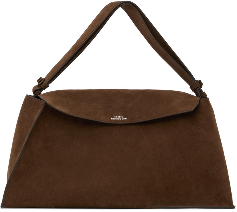 Handväska Studio Nicholson Studio Nicholson Suede Shoulder Bag Brun | SHIBORU SN - 742