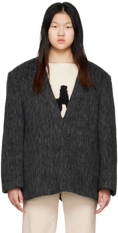 Jacka We11done We11done Y-Neck Fuzzy Jacket Grå | WD-JK3-22-020-W-DG, 0