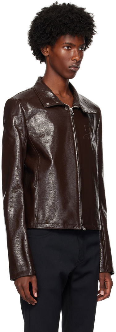 Jacka Courrèges Vinyl Biker Jacket Svart | 324CBL195VY0014, 4