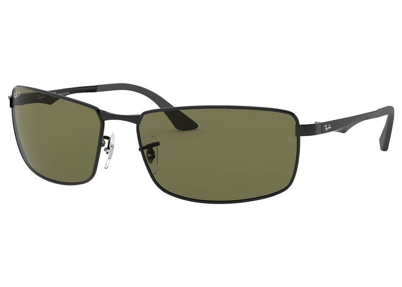 Solglasögon Ray-Ban Rectangular Metal Frame Polarized Sunglasses Grön | RB3498