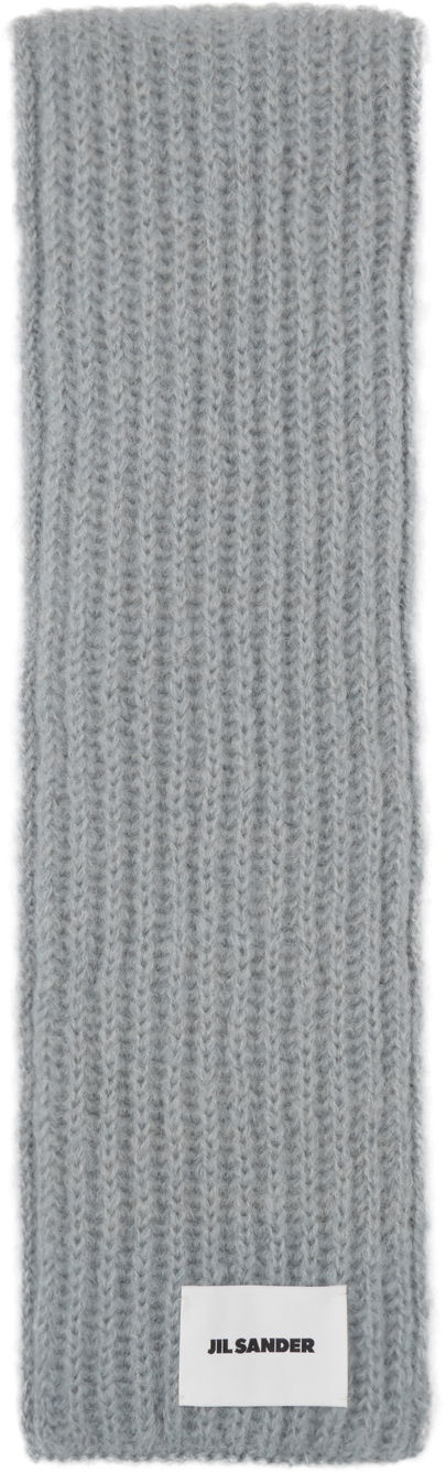 Halsduk Jil Sander Knitted Wool Scarf Grå | J22ZZ0127_J14716