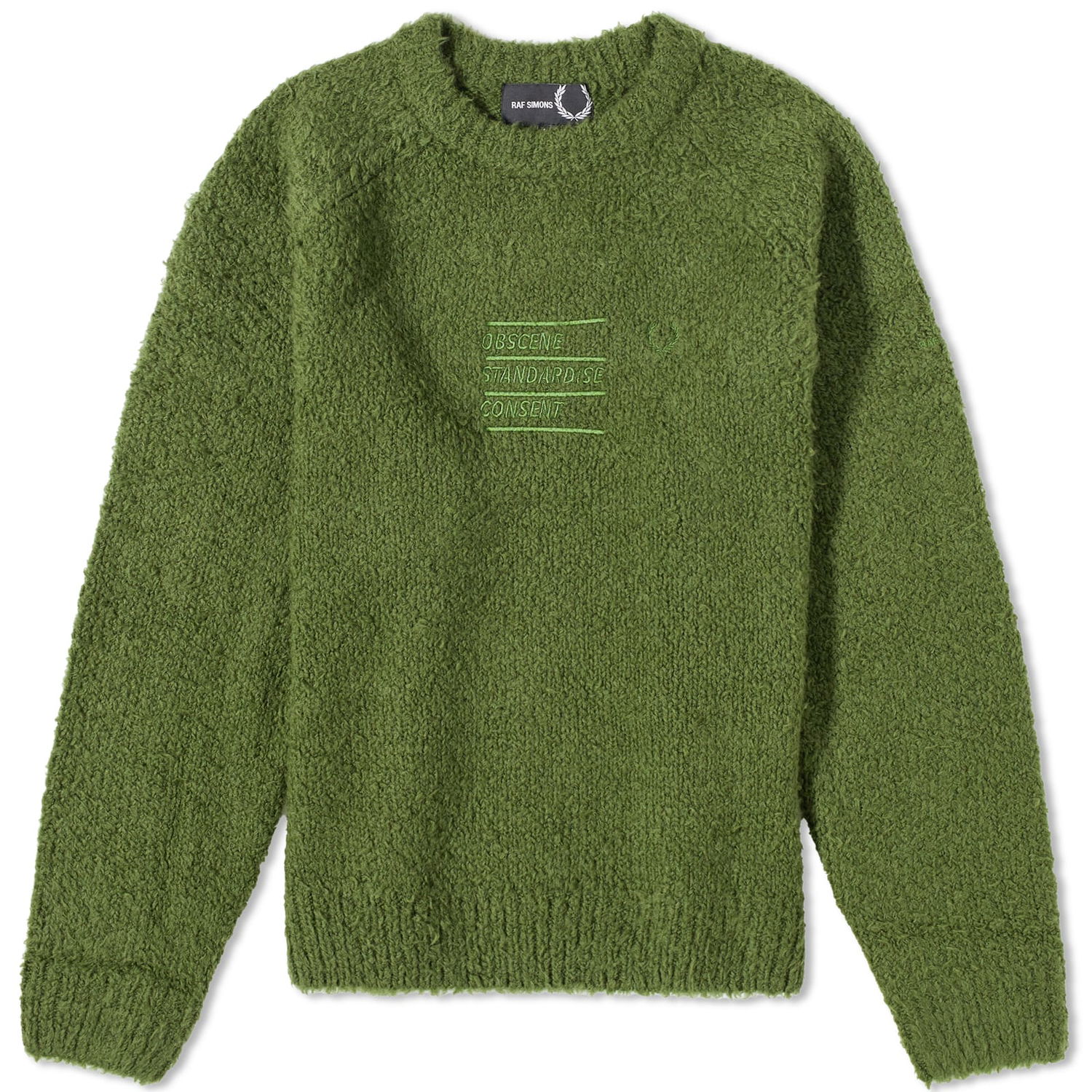 Sweater Fred Perry Raf Simons x Fluffy Crewneck Grön | SK6518-M26, 0