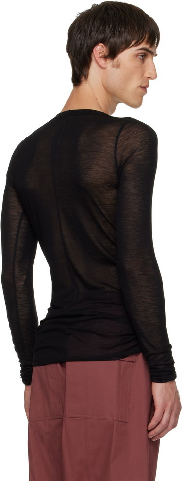 T-shirt Rick Owens Rick Owens Concordians Rib LS Sheer T-shirt Svart | RU02E1250 RJWR, 2