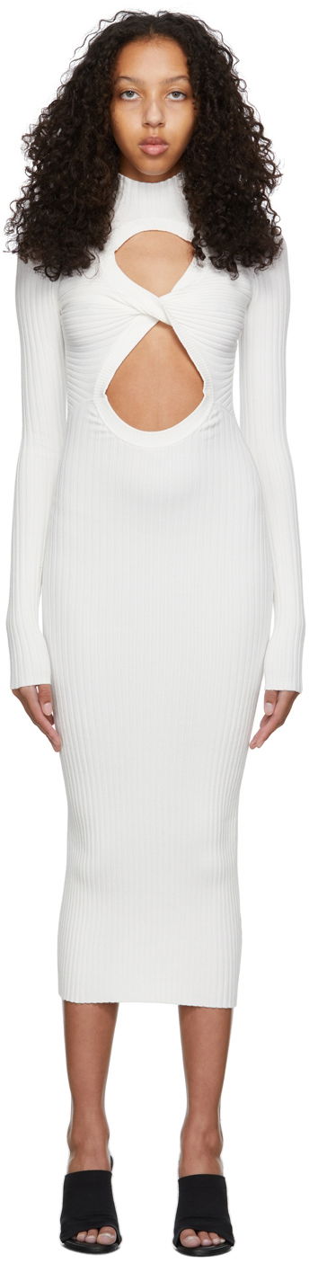 Klä Dion Lee Dion Lee Figure 8 Cutout Ribbed Knit Midi Dress Vit | A7547R22