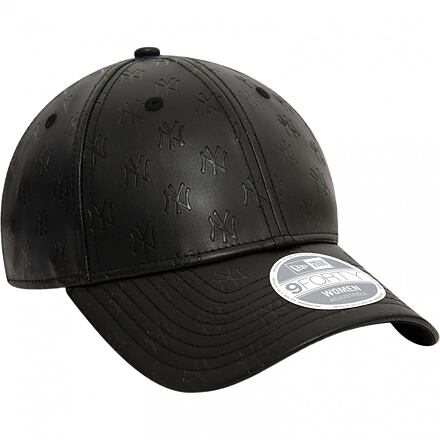 Keps New Era 9FORTY Faux Leather Monogram Adjustable Cap Svart | 60565543, 0