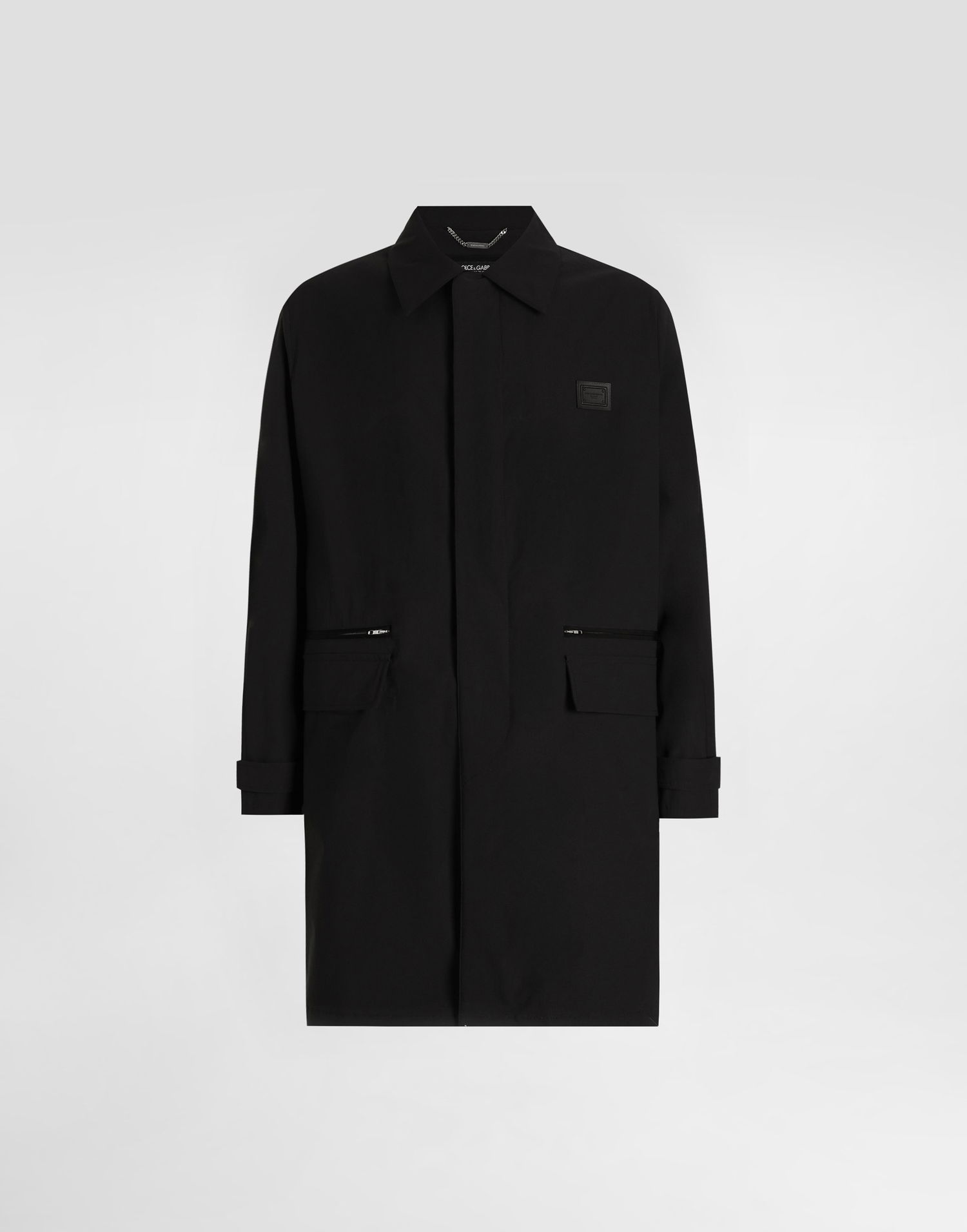 Trenchcoat Dolce & Gabbana Dolce & Gabbana Single-Breasted Trench Coat Svart | G053ITFUUDDN0000, 0