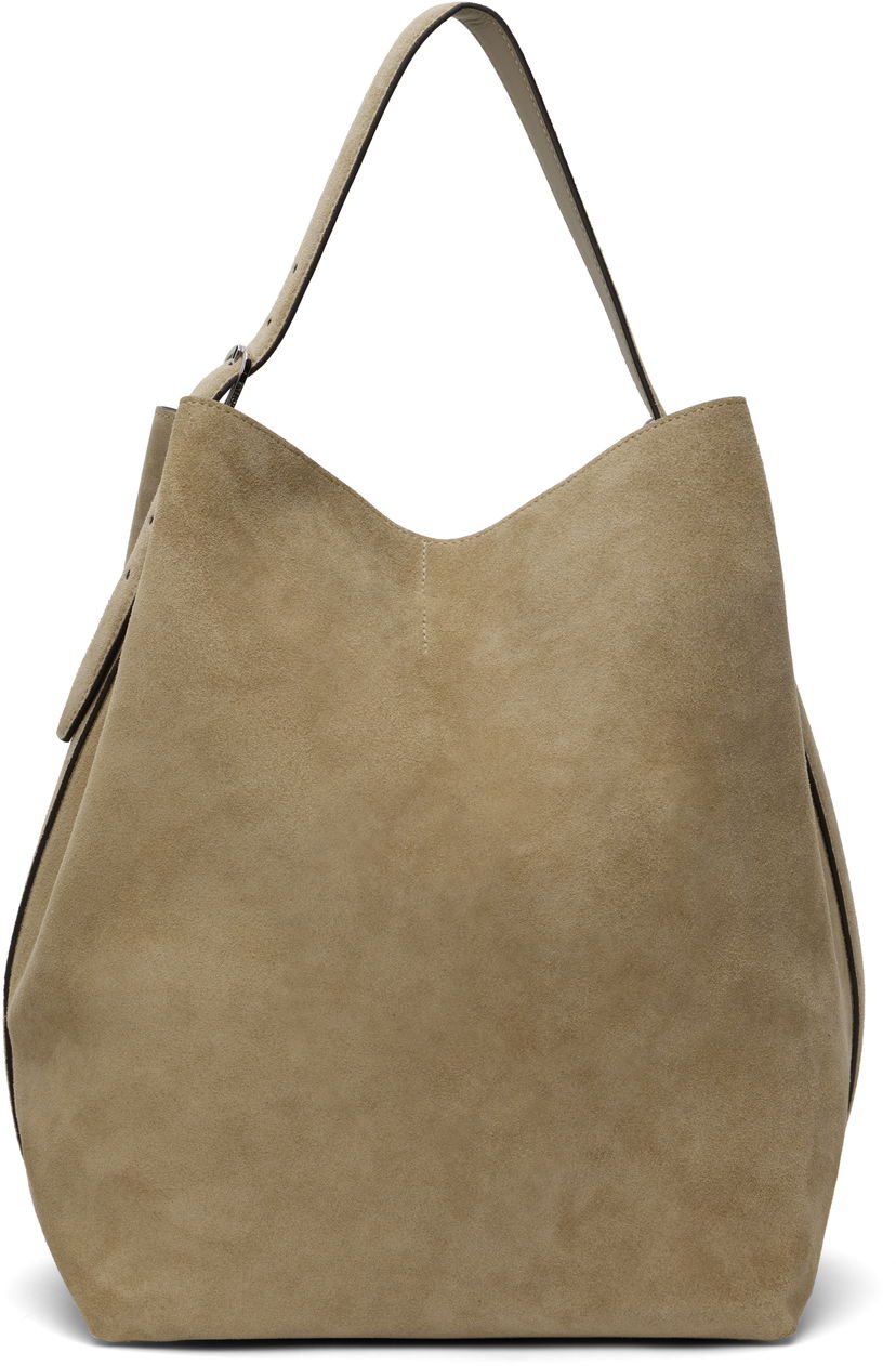 Handväska TOTEME TOTEME Belted Suede Tote Beige | 234-WAL853-LE0004