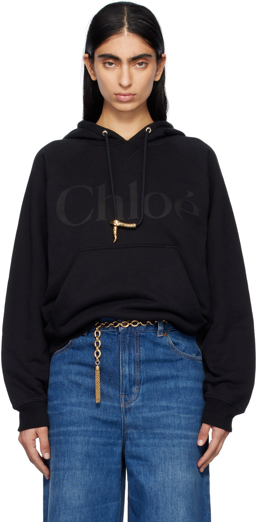 Sweatshirt CHLOÉ Chloé Generous Logo Hoodie Svart | CH25SJH10189