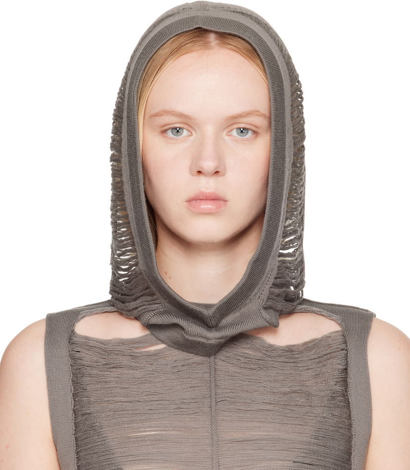 Sweater Rick Owens Rick Owens Hollywood Jera Knitted Hood Grå | RO01E7481 KGRIDM