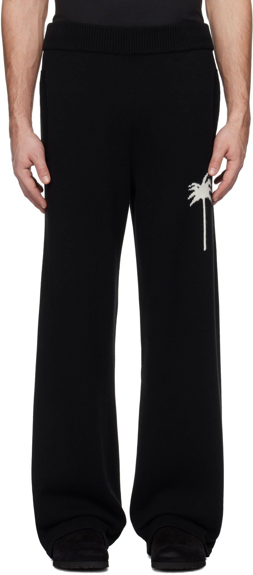 Träningsbyxor Palm Angels Knit Sweatpants Svart | PMHG021S25KNI0011003