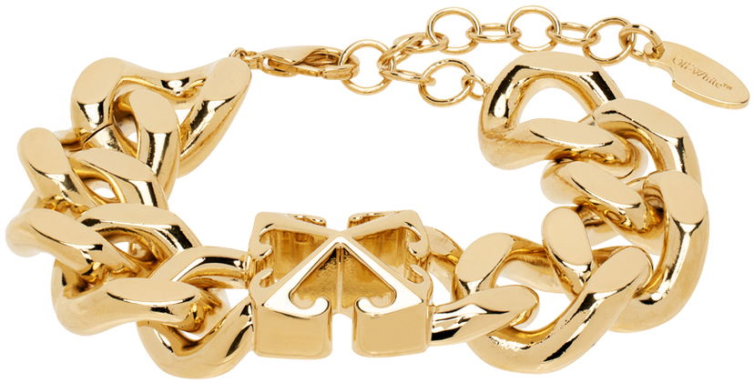 Halsband Off-White Gold Arrow Chain Bracelet Gul | OWOA12FF24MET0017600