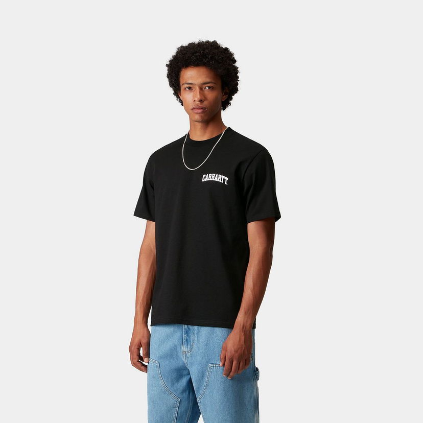 T-shirt Carhartt WIP Short Sleeve University Script T-Shirt Svart | I036110_9