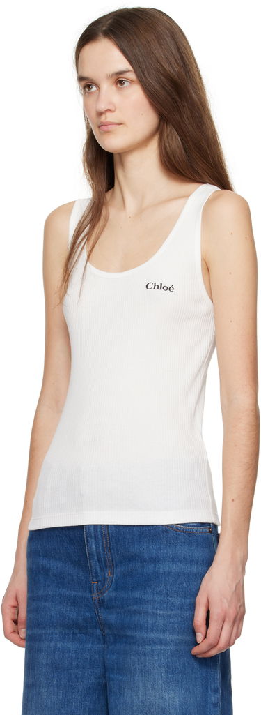 Bälten CHLOÉ Chloé Ribbed Logo Tank Top Metallisk | CH25SJH12180, 3