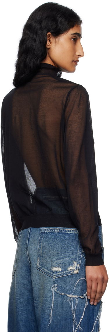 Skjorta Ann Demeulemeester Ann Demeulemeester Monya Sheer Ruffle Blouse Svart | B0012852-KN008-099, 2