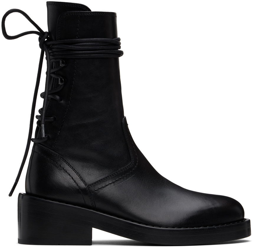 Kläder Ann Demeulemeester Ann Demeulemeester Henrica Leather Boots Svart | 2201-W-A02-380-099, 0