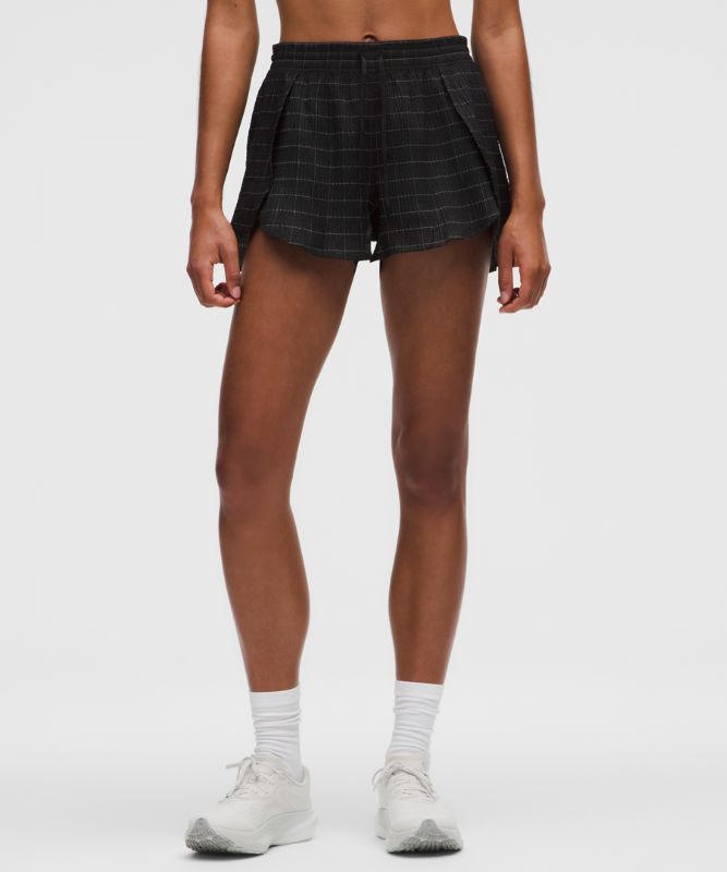 Shorts lululemon Negative Split Textured Reflective Running Shorts Svart | prod20003643, 1