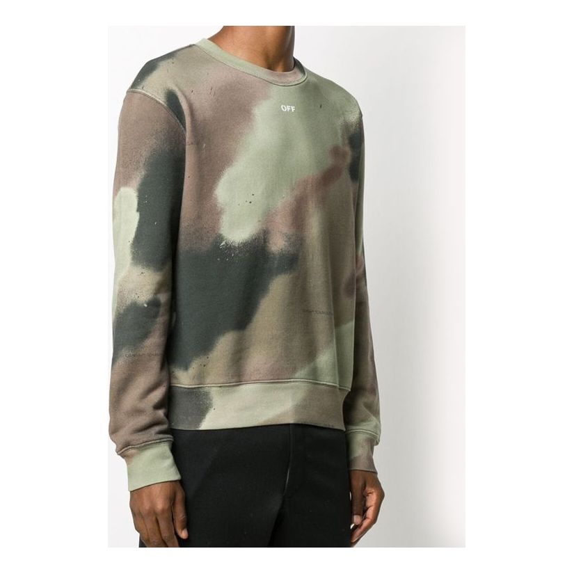 Sweater Off-White Arrows Logo Print Sweatshirt Grön | OMBA025E20FLE0086001, 0