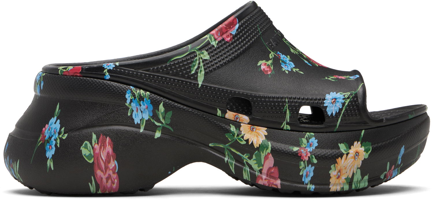 Sneakers och skor Balenciaga Balenciaga Crocs Edition Floral Pool Slides Svart | 677389W1S8G, 0