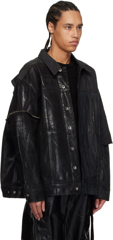 Jacka Rick Owens Rick Owens DRKSHDW Hollywood Jumbo Worker Denim Jacket Svart | DU01E3761 COMW1, 1